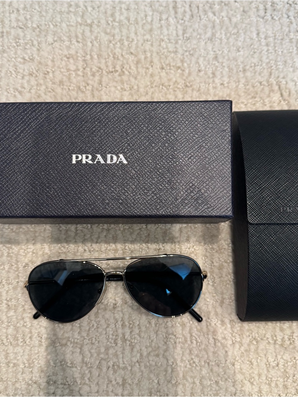 Prada Black Aviator Sunglasses